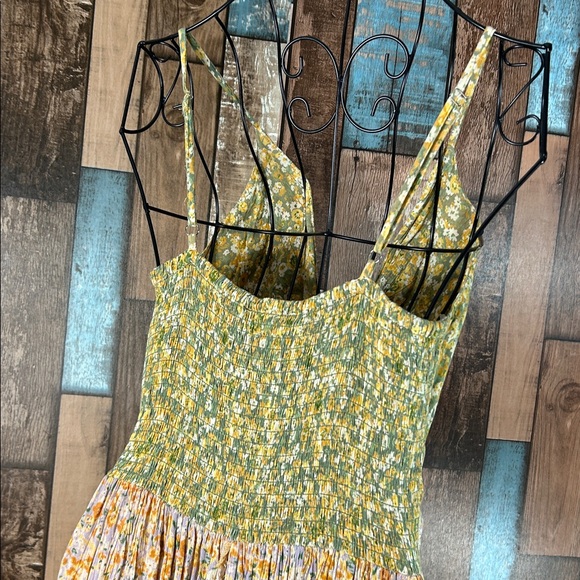 Angie Green and Yellow Textured patchwork Dress - Picture 13 of 16